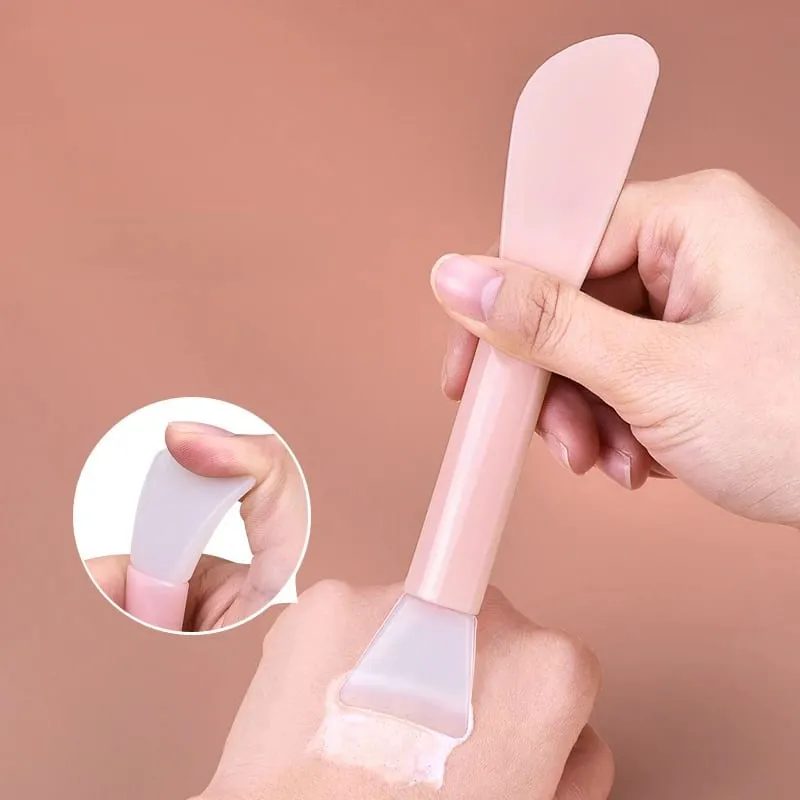 الاستخدام المزدوج DIY بها بنفسك الطين فيلم فرش سكين نوع رأس مسطح سيليكون البلاستيك قناع الوجه فرش فيلم السيليكون ضبط قضيب أدوات التجميل — image 2