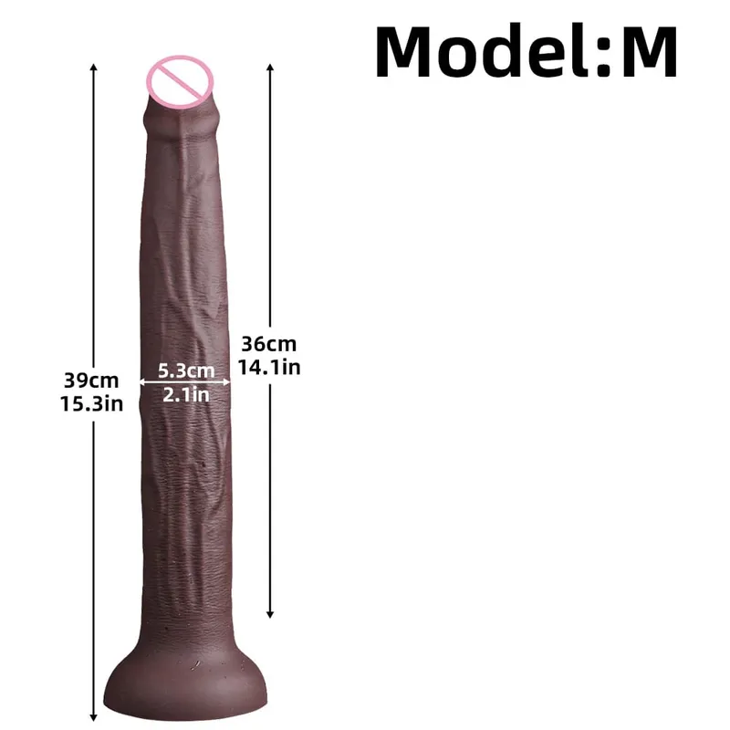 Super ยาวสมจริง Dildos Butt Plug ซิลิโคนอวัยวะเพศชายผู้ใหญ่อุปกรณ์ดูดคัพเพศของเล่นสำหรับชายหญิงช่องคลอด Anal นวด — image 15