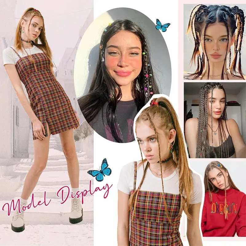 Extensions de cheveux tressés à clips, postiches synthétiques longues et douces à un Clip pour femmes — image 6