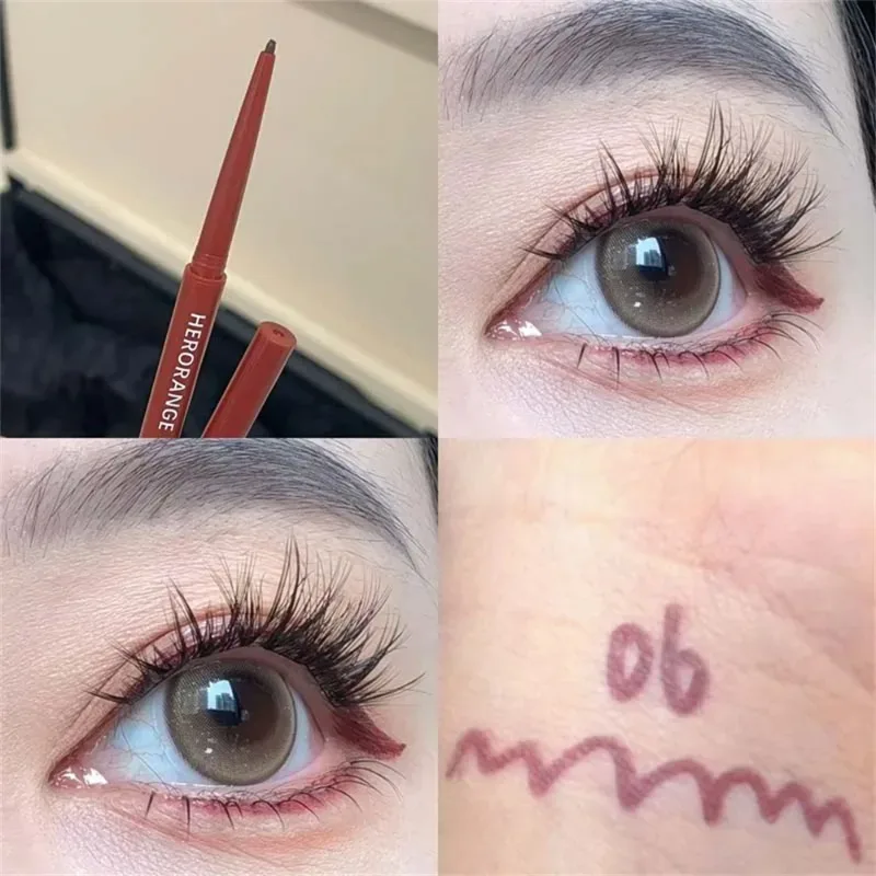 Crayon Eyeliner 12 couleurs, rouge vin, imperméable, durable, marron mat, fard à paupières, bâton de Contour, pigment élevé, maquillage pour les yeux, ver à soie — image 16