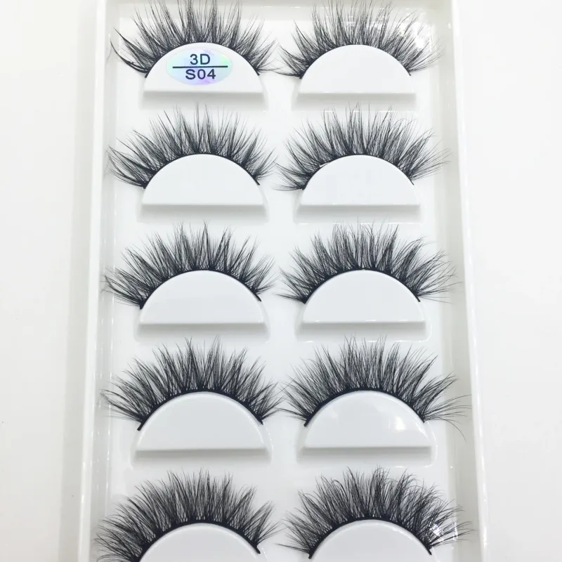 Přírodní 3D norkové umělé řasy Měkké jemné nadýchané oči umělé řasy make-up řas krása kočka Cilios 5 párů 15 stylů — image 8