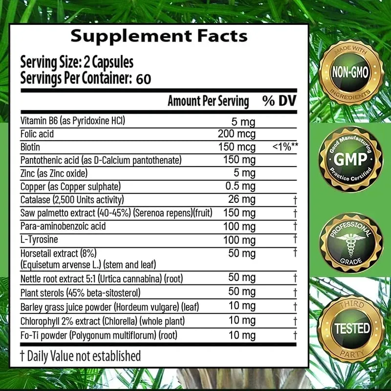 Didacat Advanced DHT Blocker Hair Growth Supplement for Hereditary Thinning Hair - for Men and Women Hair Loss — image 6