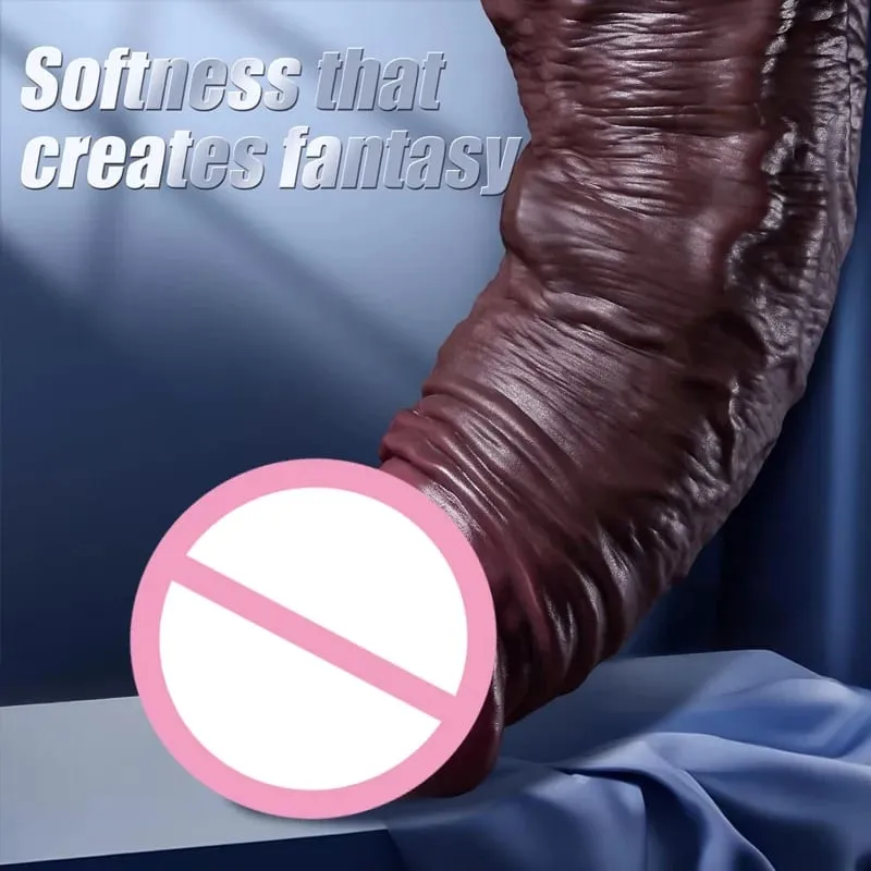 Donna Realistica Morbida Doppio Strato di Pelle di Silicone Scorrevole Prepuzio Testicoli Dildo Massaggiatore Anale Pene Butt Plug Giocattoli Adulti Del Sesso18 — image 4