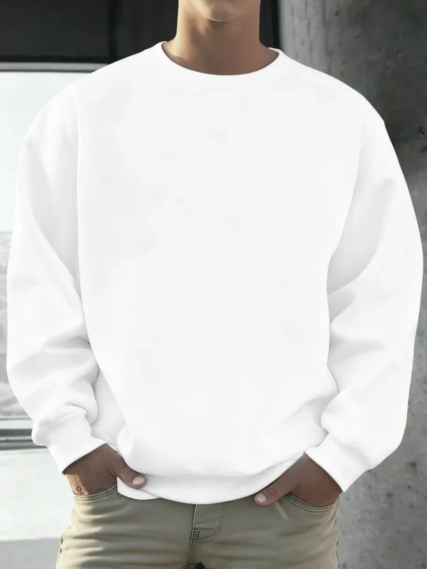 Effen zachte truien Straat herfst Comfortabele fleece hoodies Kantoorjogging Losse sweatshirts Casual basics Dagelijkse streetwear voor mannen — image 9