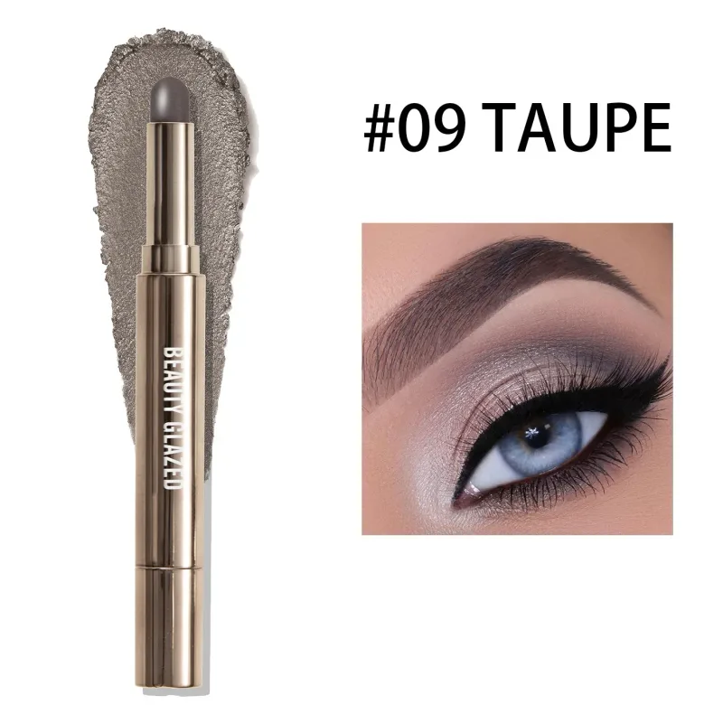 10 สี Double Ended Eye Shadow Stick พร้อมแปรงฟองน้ำ Pearlescent อายแชโดว์ยาวนานปากกา Contouring แบบพกพาแต่งหน้าเครื่องสำอาง — image 14