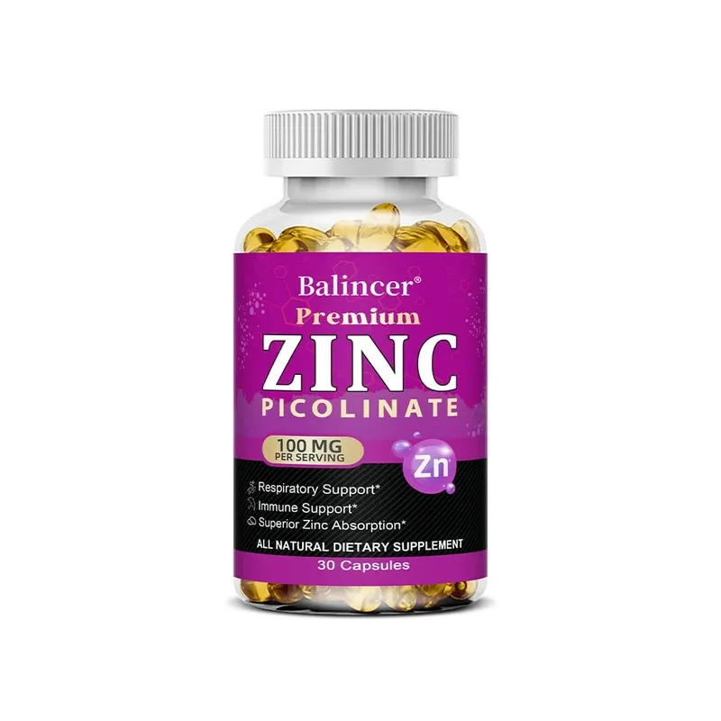 Capsules de picolinate de zinc 100 mg - Soutien immunitaire respiratoire Santé de la peau et des os Supplément hautement absorbé — image 8