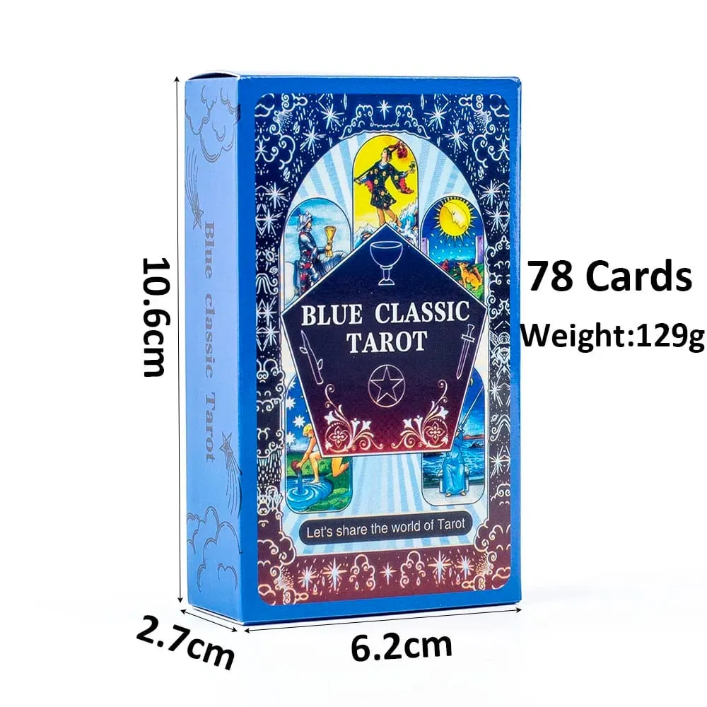 10.3*6 ซม.สีฟ้าคลาสสิกไพ่ทาโรต์-78 การ์ดแบบดั้งเดิม Waite Imagery Celestial Mandala กลับ Unique Starry การออกแบบขอบ — image 3