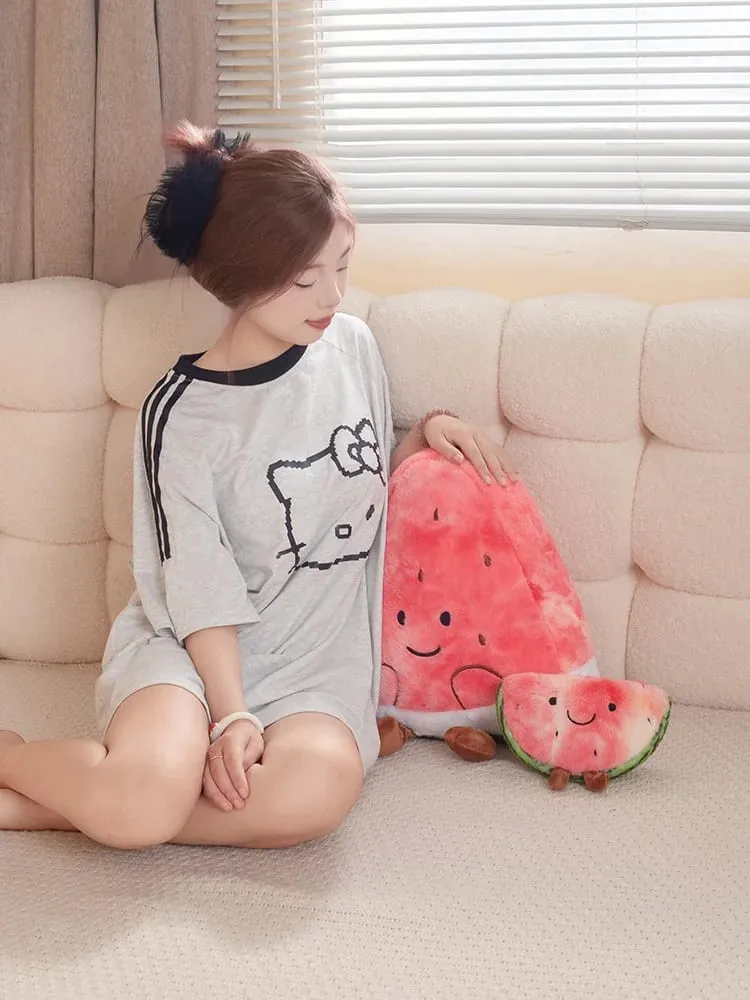 23/45 cm carino fetta di anguria peluche cuscino viso sorridente carino triangolare frutta cuscino rosso con gambe peluche decorazione regalo — image 10