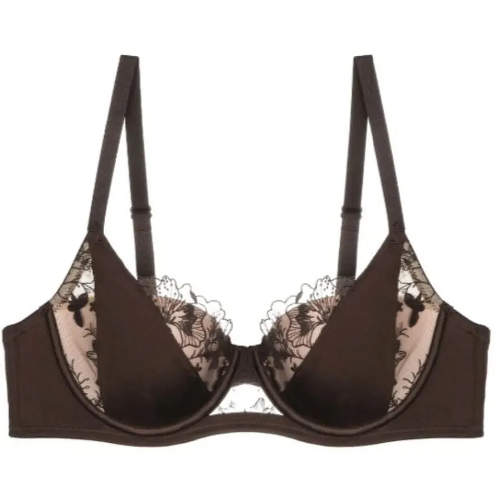 セクシーなBANERDANNI Style français ensemble de soutien-gorge en dentelle bloc de couleur doux à armatures coupe fine minimiseur soutien de levage confort Lingerie femmes M-40 — image 2