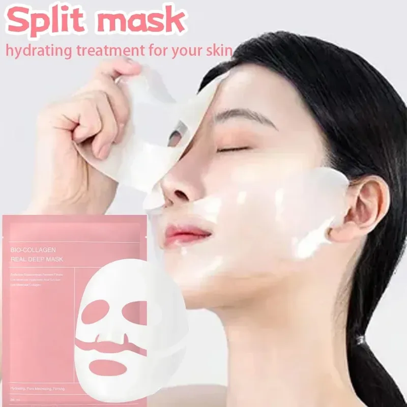 Masque Facial au collagène jetable, 3 pièces, fendu, hydratant en profondeur, soins pour la peau, beauté pour femmes — image 6
