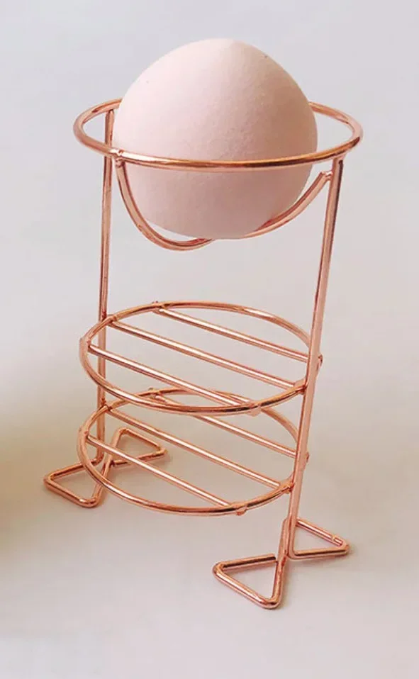 Flerlagers metallfäste Makeup Puffställ Kosmetisk hållare Blender Display Stativ Legering Torkkraft Smink Svampverktyg — image 9