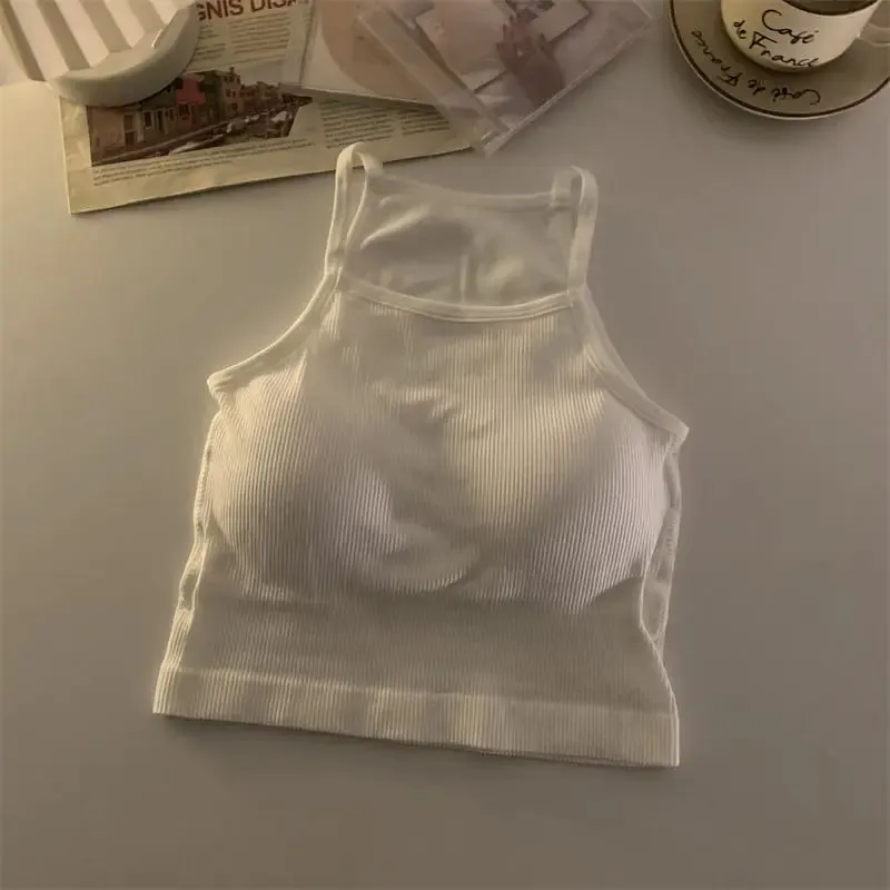 Women Spaghetti Strap Striped Tank Top Sleeveless Backless Summer Y2K Going Out Ribbed Cami Crop Tops — image 11