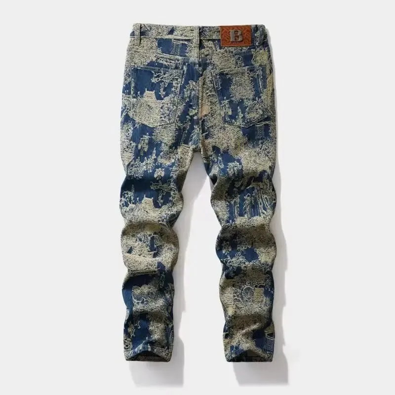 Jeans retrò americani di alta qualità da uomo 2026 autunno nuovi pantaloni dritti da cowboy lavati microelastici popolari resistenti all'usura — image 3