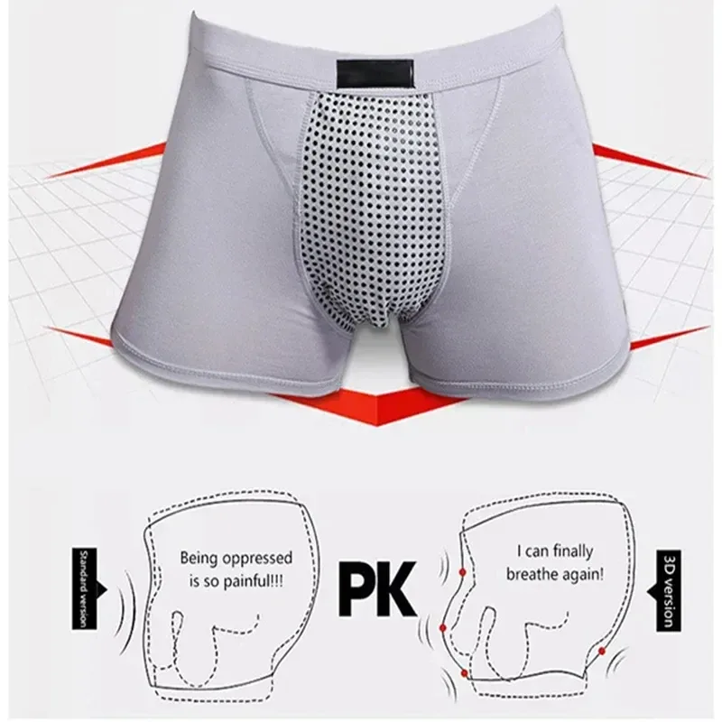 Cuecas boxer masculinas de terapia magnética, roupa íntima respirável e confortável com 22 ímãs de saúde para circulação sanguínea, tamanho L-6XL, 1 peça — image 4