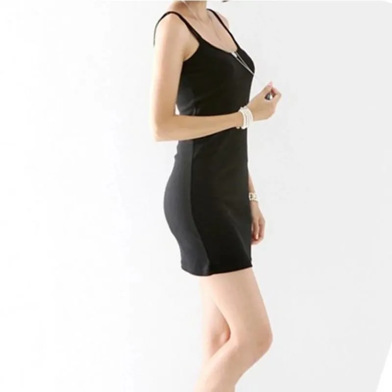 Sexy Spaghetti Strap Camisole Mini Dress Women Bodycon Club Solid Cotton Party Dresses Summer New Pure Color Sundress платье