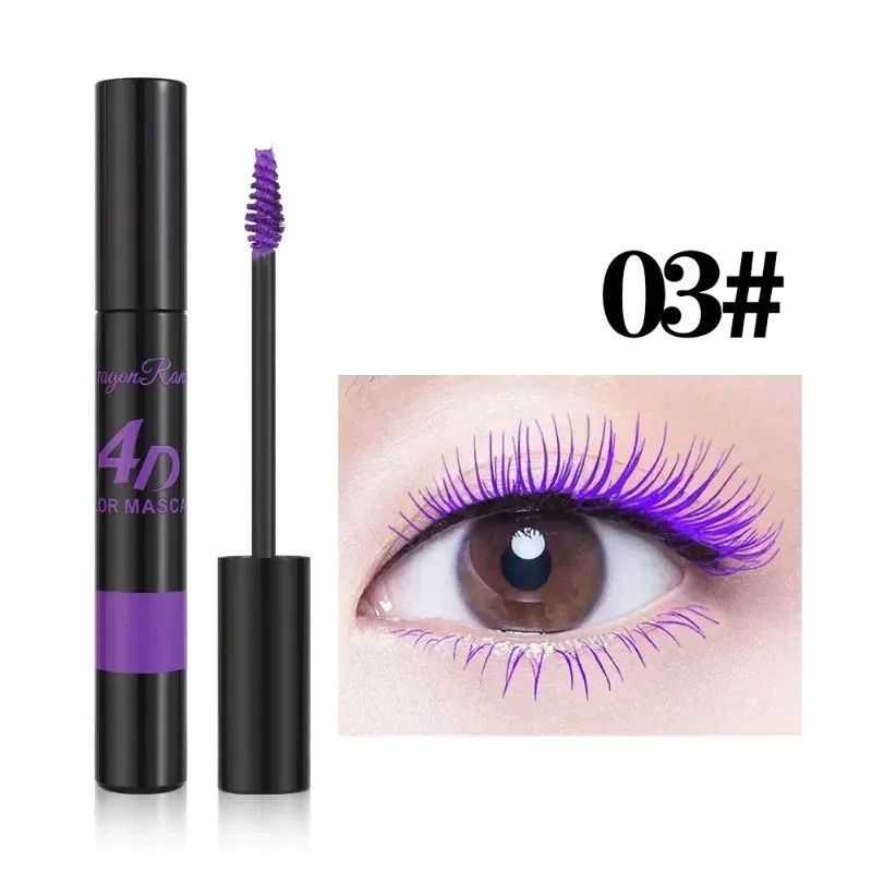 Gekleurde Mascara Make-up 4D Zijdeachtige Natuurlijke Lange Wimpers Mascara Waterproof Langdurige Uitbreiding Dikke Blijvende Curling Mascara — image 14