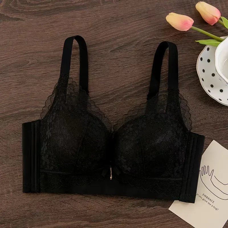 Sexy Lace Thickened Push-Up Bra for Small Breasts Anti-Sagging Adjustable Comfortable Wire-Free Lingerie — image 7