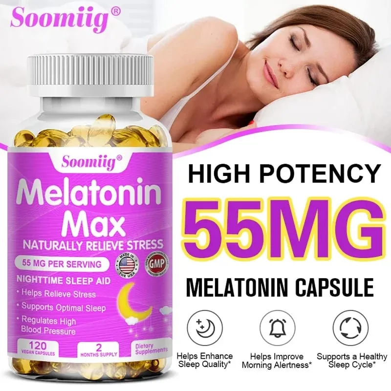 Melatonin - Dietary Supplement To Improve Nighttime Sleep Quality and Improve Insomnia Reduce Waking Time Boost Immunity — image 2