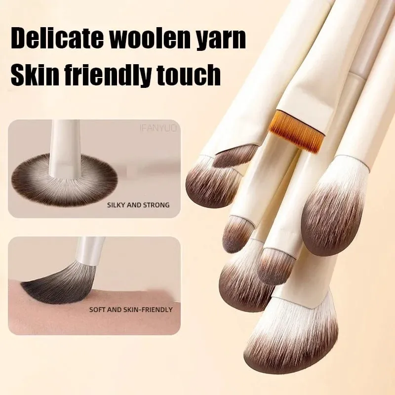 Conjunto de pincéis de maquiagem natural para olhos, 5/6/peças, detalhe, pincel de maquiagem, branco, ultra macio, sombra, delineador, ferramenta de maquiagem — image 5