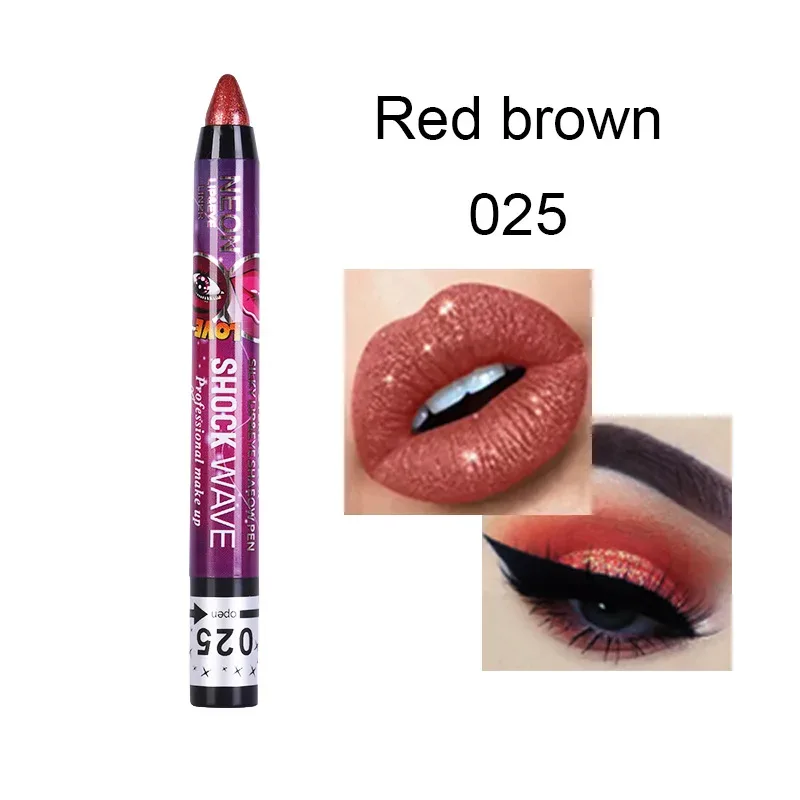 2 In 1 Eyeshadow Lipstick Stick Pencil Waterproof Glitter Matte Eye Shadow Makeup Pigment Eyeshadow Pen