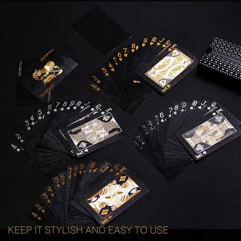 Set Kad Poker Ajaib Kalis Air Emas Hitam Dek Permainan Kad Poker Ajaib Set Set Hadiah Permainan Papan — image 2