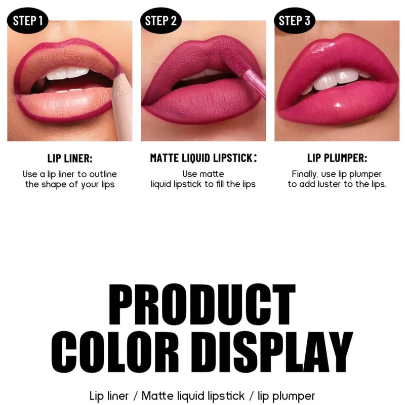 Matte Liquid Lipstick 6Pcs Set Waterproof Long Lasting Lip Plumper Hydrated Non Fade Makeup Gift Collection — image 5
