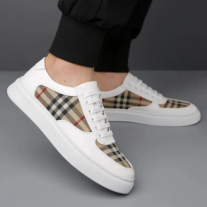 Men's Plaid Patchwork Casual Sneakers Lace‑up Low‑top Walking Shoes Fashion Daily Outdoor Flat Footwear — image 6