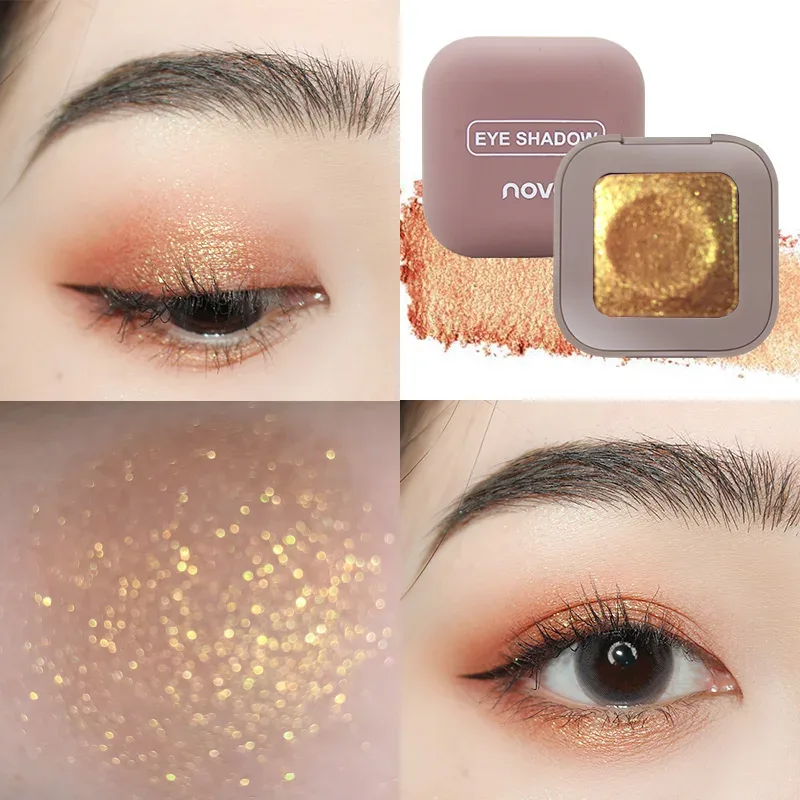 Ujung Jari Keyboard Cat Rias Eye Shadow Keren Eye Shadow Glitter 3D Eye Shadow Logam Telanjang untuk Mencerahkan Riasan Mata — image 14