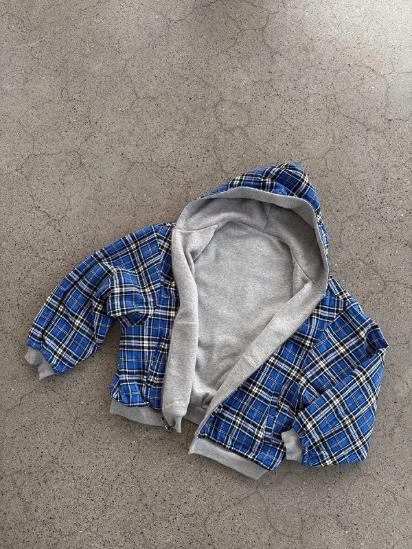 Mauroicardi Spring Oversized Reversible Hoodies Men Luxury Designer Clothing Hoodie with Plaid Lining Sweatshirt Streetwear 2025 — image 4