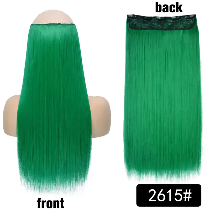 Long Straight Curly One Piece 5clips Clip-in Extensions 22Inch Heat Resistant Hairstyles Colour Mix Blonde Hair Piece For Women — image 63