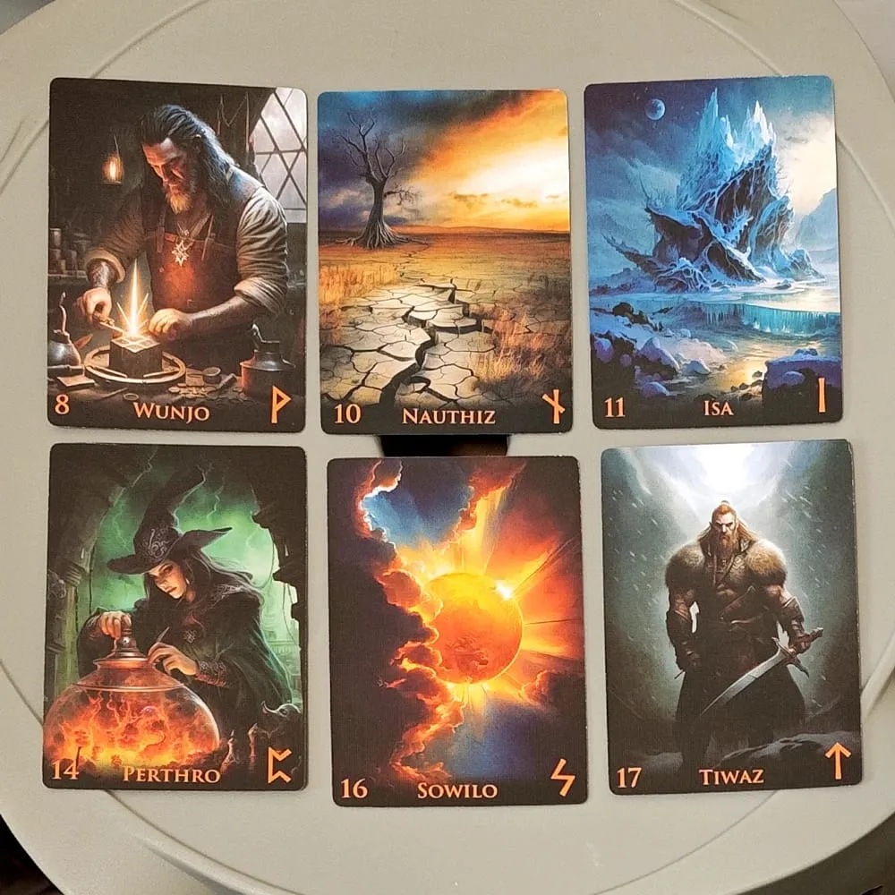 Weird World Runes Deck 9*6cm - 25 cartas de oráculo Elder Futhark para adivinación impresas en cartulina de doble relieve 350GSM — image 3