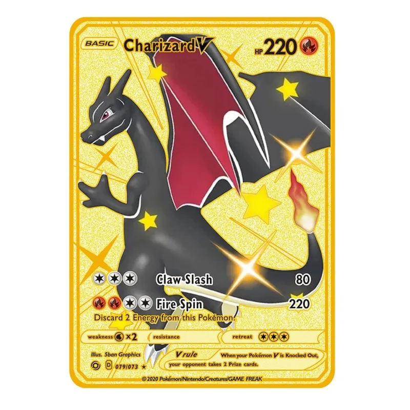 2026 ใหม่ Pokemon การ์ดโลหะ 10000 คะแนน Arceus Charizard Super Card Golden ภาษาอังกฤษ Mewtwo Vmax GX EX อะนิเมะคอลเลกชันการ์ดของขวัญ — image 8