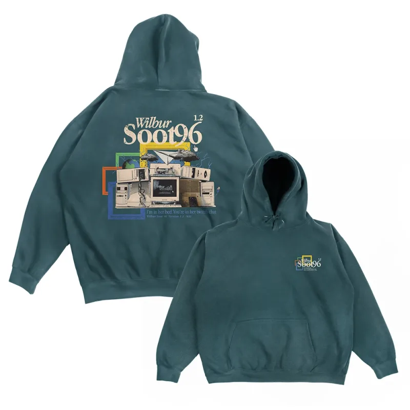Wilbur Soot Merch Hoodies Washed Green Computing Hoodie Flannel Plush Sweatshirt Long Sleeve Women Men's Clothes