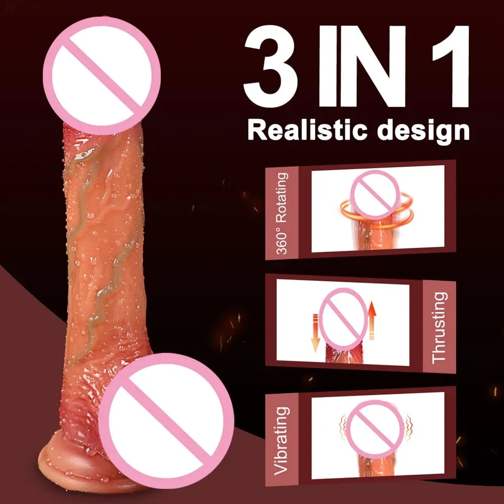 Teleskop Realistischer Dildo Vibrator Heizung Thrusting Vibrador Erwachsene Sexspielzeug für Frauen Männer G-Punkt — image 3