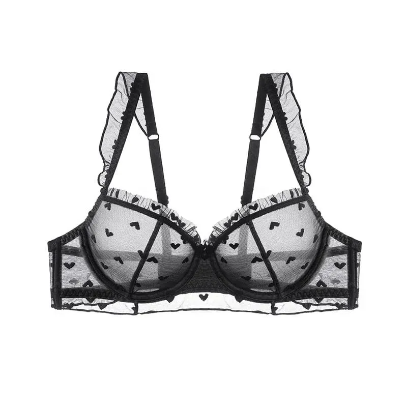 2025 ฤดูร้อน Minimizer Bra Ultra-Thin ไร้สายไม่มีฟองน้ำลูกไม้ Bralette PURE Sensual สนับสนุนหน้าอกใหญ่ SHEER Comfort