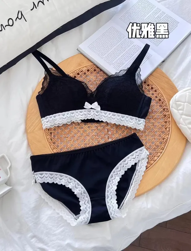 ญี่ปุ่นอะนิเมะลูกไม้ชุด Push Up Bralette ไร้สายหน้าอกขนาดเล็กเซ็กซี่สามเหลี่ยมถ้วยชุดชั้นในชุดฤดูใบไม้ผลิฤดูร้อน MOYISU — image 10