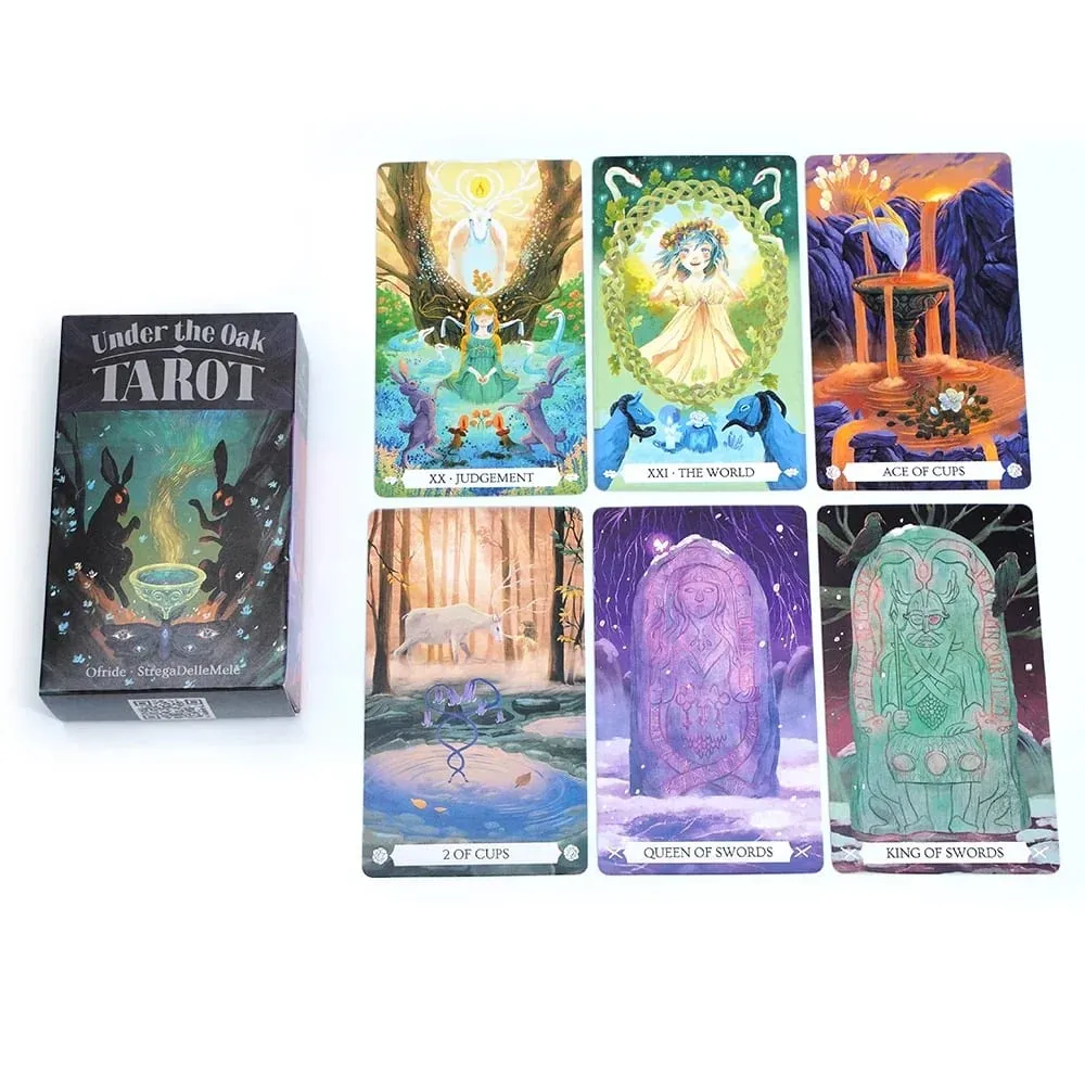 Under The Oak 78pcs Cartes de Tarot Tarot Deck Unique Jeu de Plateau de Divination Combinant Faits et Fiction pour des Lectures Perspicaces — image 5