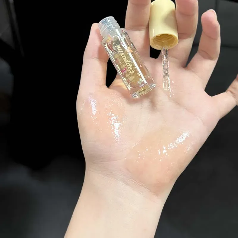 Pelembap Air Lip Gloss Ringan Berkilau Transparan Jeli Cermin Lip Glasir Jernih Hidrasi Menepuk-nepuk Lip Gloss Riasan — image 5