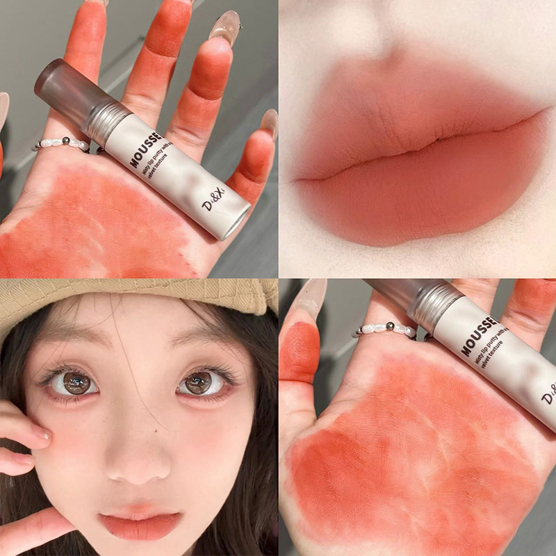 고딕 매트 블랙 립스틱 방수 무스 립 머드 누드 브라운 립스틱 다크 퍼플 펑크 립 글로스 메이크업 스틱 립 색조 — image 12