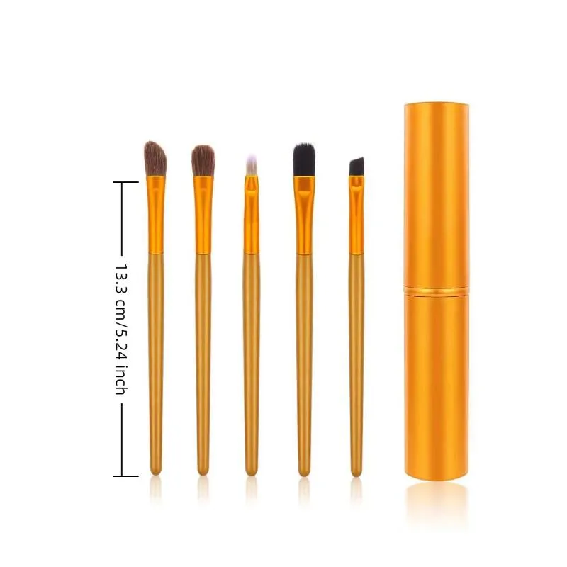 5-teiliger Eyeliner-Pinsel mit Aufbewahrungsrohr, Augen-Make-up-Pinsel-Set, weicher Lidschattenpinsel, Verwischpinsel — image 6