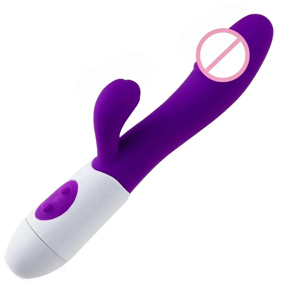 ซิลิโคนกระต่ายVibrator G Spot Dildo Dual Vibrating Clitorisนวด 10 ความเร็วเพศของเล่นสำหรับผู้หญิง — image 1