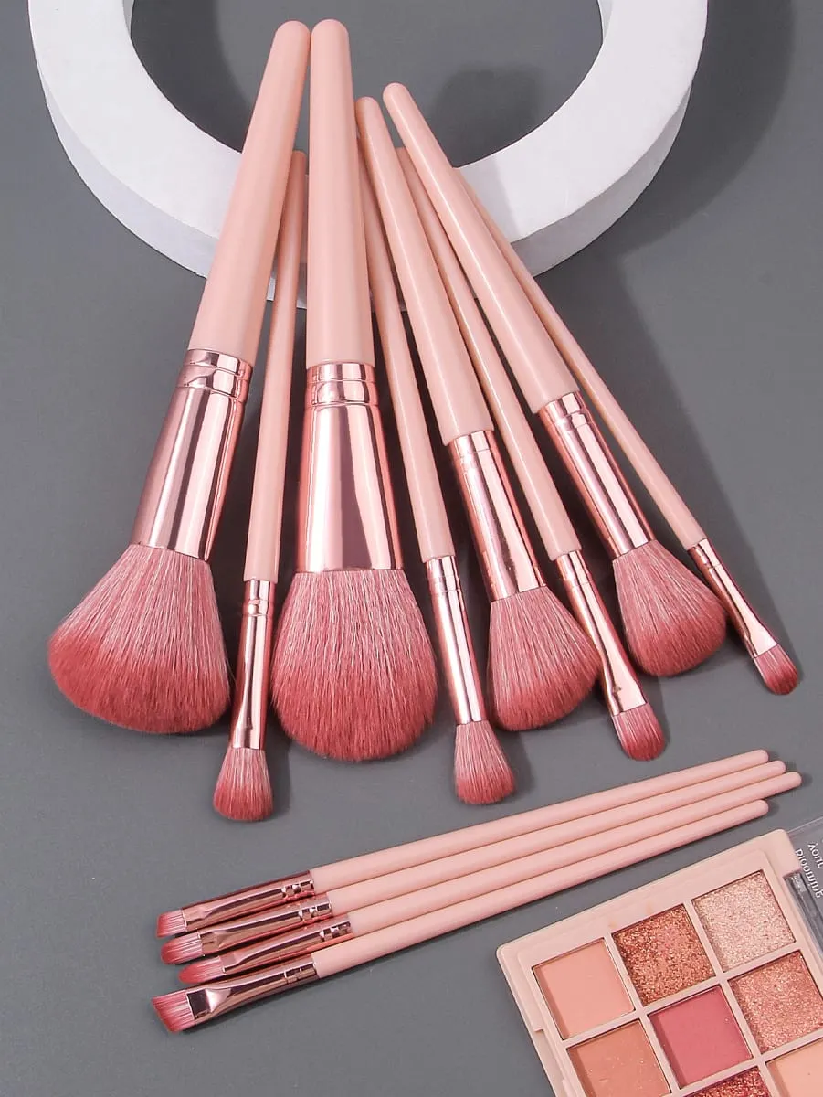 Ensemble de pinceaux de maquillage portables, 12 pièces, pinceaux synthétiques pour fond de teint, poudre, Contour, fard à paupières, Liner, mélange de reflets — image 4