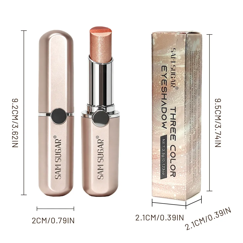 Aegyo Sal Aufhellender Highlighter-Lidschatten-Make-up, 3-Farben-Farbverlauf-Perlglanz-Lidschattenstift, wasserfest, weicher Glanz, Schimmer — image 7