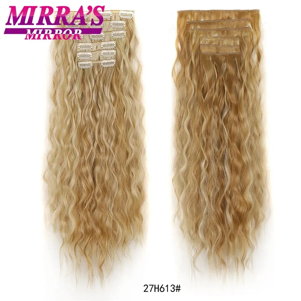 Clip In Hair Extensions 6PCS Thick Long Loose Waves Hair Extensions 20INCH Natural Soft Waves Wavy Hairpieces for Women — image 15