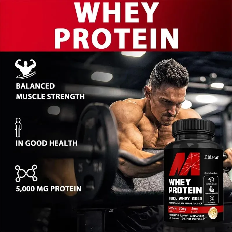 Didacat Whey Protein Concentrate dengan 5000mg Protein Bebas Gluten & Bukan GMO Meningkatkan Imuniti dan Menyokong Pemulihan Selepas Senaman — image 7