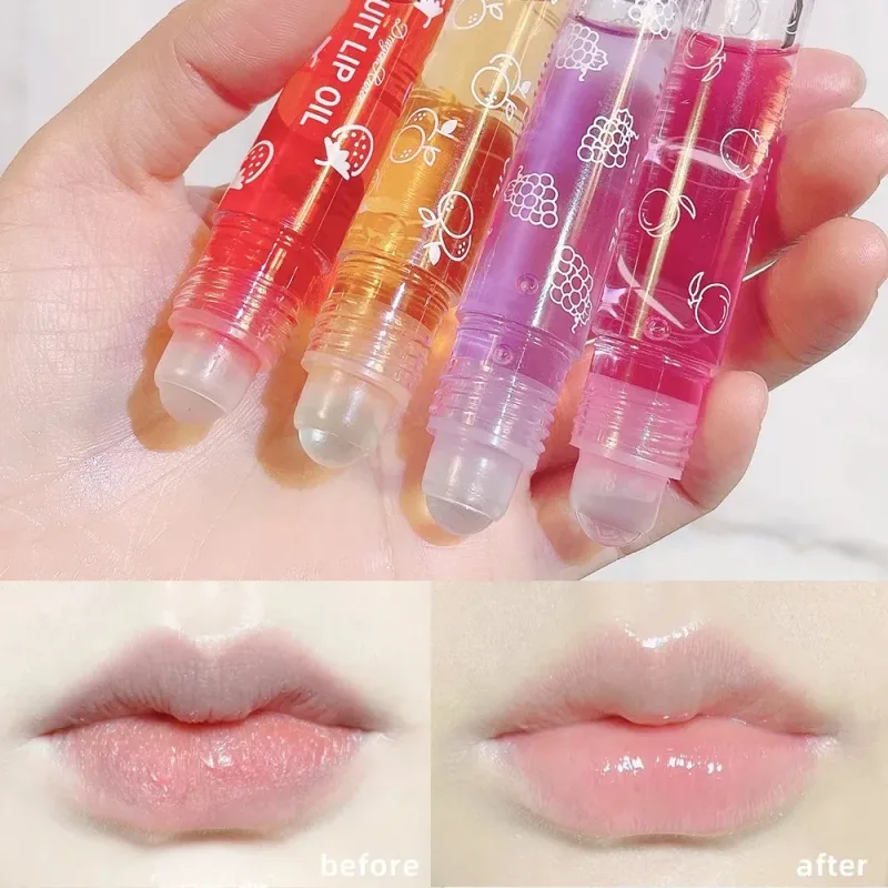 Feuchtigkeitsspendender Lippenöl-Glanz-Roller, feuchtigkeitsspendender, nährender Lippenbalsam, transparente, farblose Frucht-Avocado-Lippenpflege — image 3