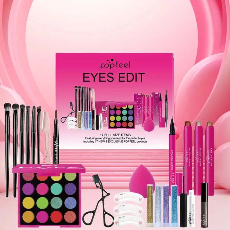 ชุดแต่งหน้าสำหรับดวงตา 22 ชิ้น: ประกอบด้วยพาเลทอายแชโดว์ 16 สี Pearl Shimmer Eyeshadow Brow Tint อายไลเนอร์สีดำ — image 5