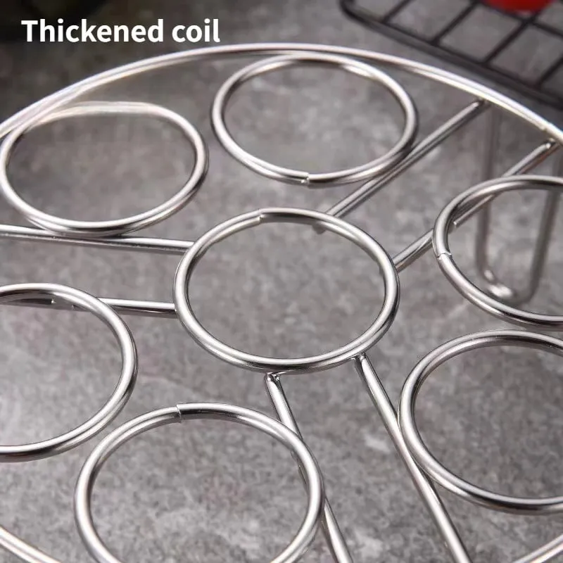 Rack de ovos a vapor de aço inoxidável, multifuncional, para uso doméstico, prateleiras mais grossas de isolamento térmico, pés altos, prateleiras para ovos cozidos no vapor, 1 peça — image 7