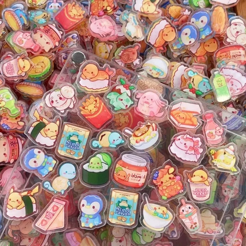 Pokemon acrilico fai da te patch ciondolo Kawaii taglio a forma speciale cartone animato anime stampa fronte-retro portachiavi materiale forcina — image 3