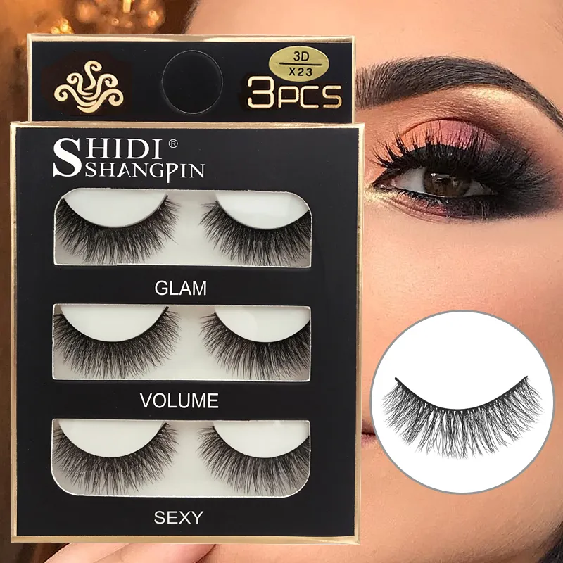 Faux Cils 3 paires de Faux Cils naturels longs en vison 3D, doux, moelleux, vaporeux, faits à la main, outils de maquillage pour les yeux, Maquiagem — image 2